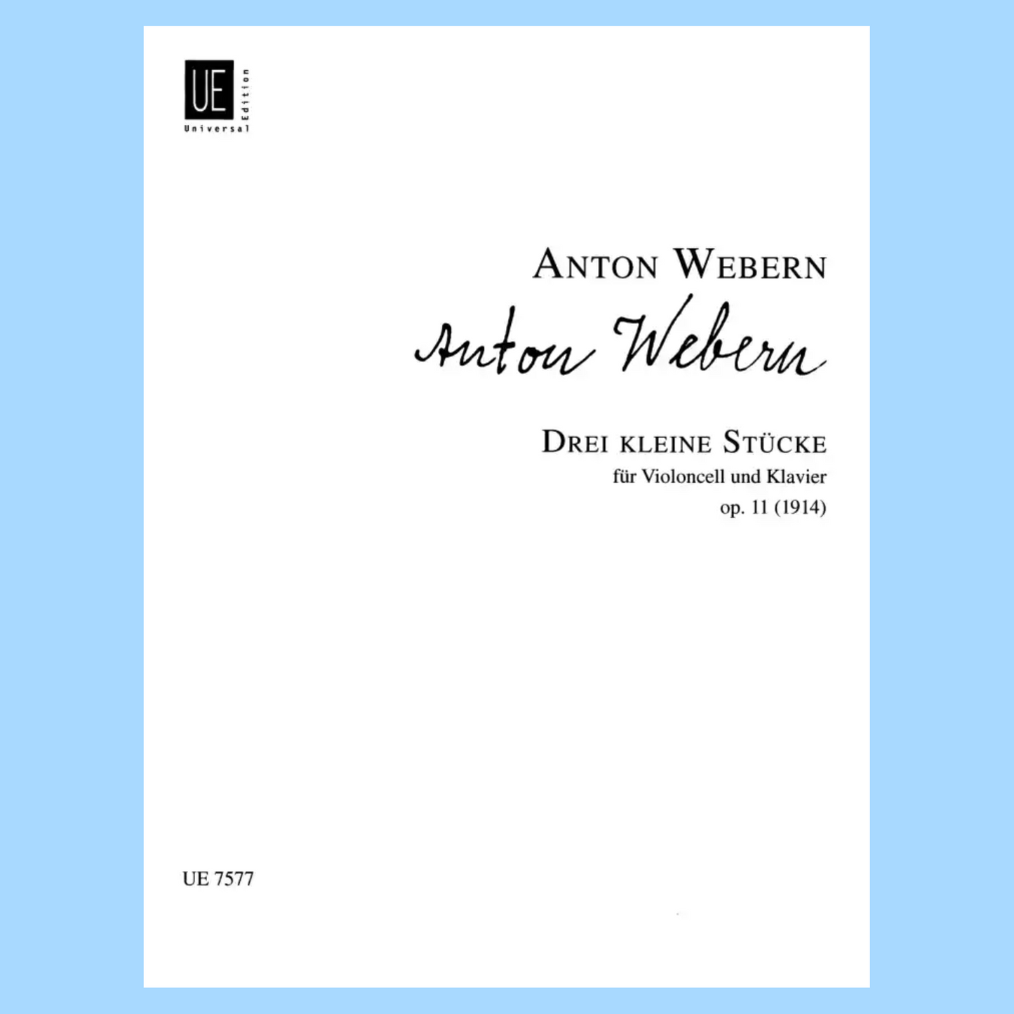 Anton Webern - 3 Little Pieces Op. 11 Cello/Piano Book