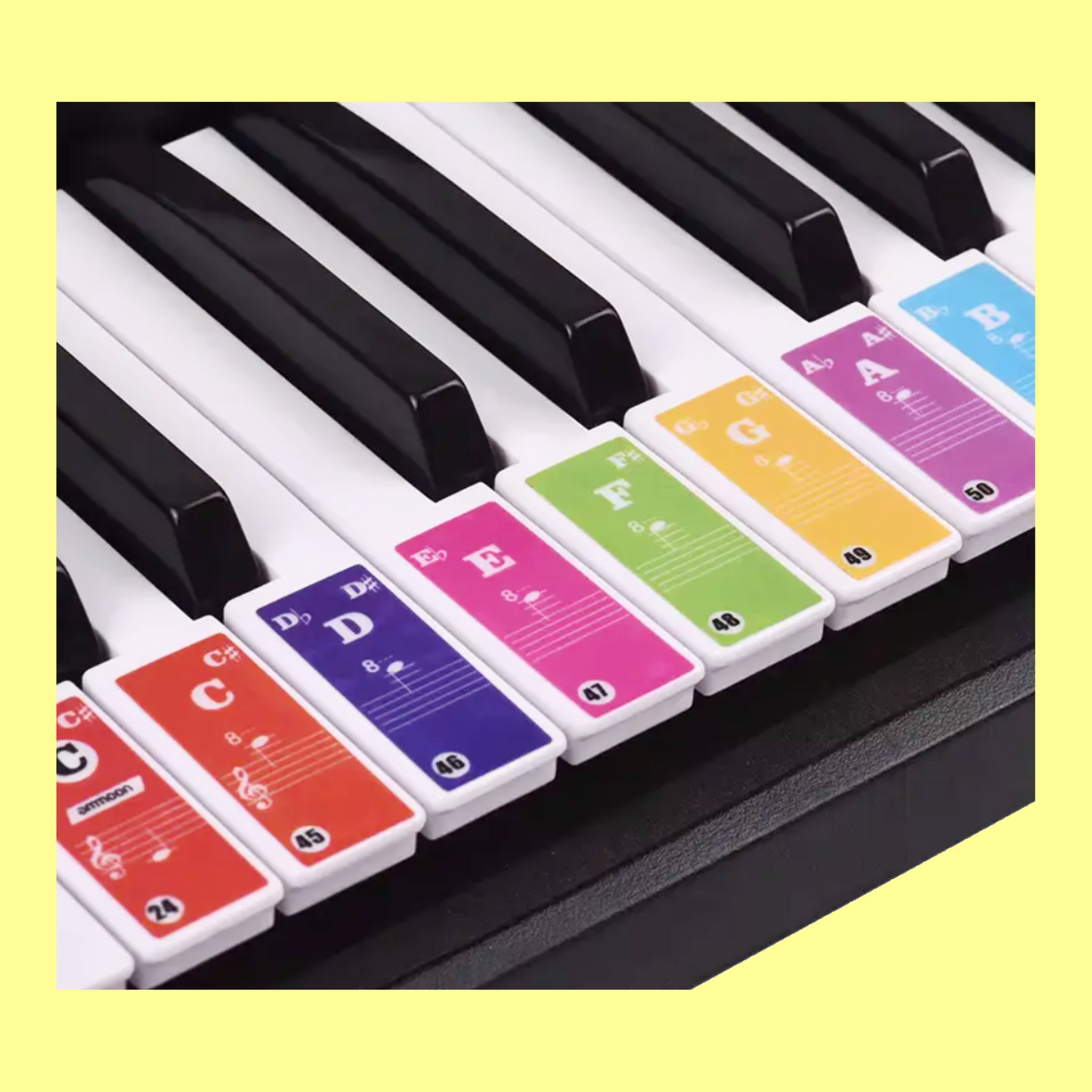 Rainbow Key Note Labels Stickers Set (For Beginners)