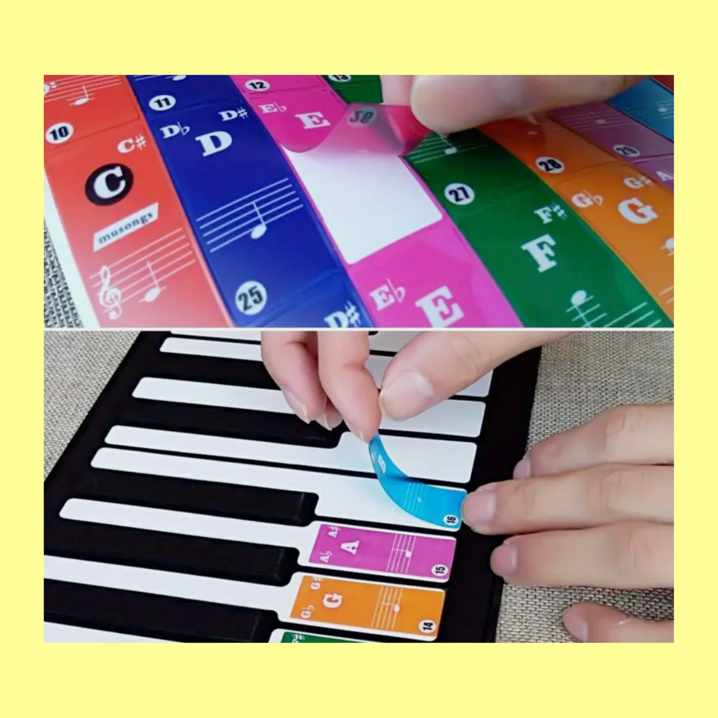 Rainbow Key Note Labels Stickers Set (For Beginners)