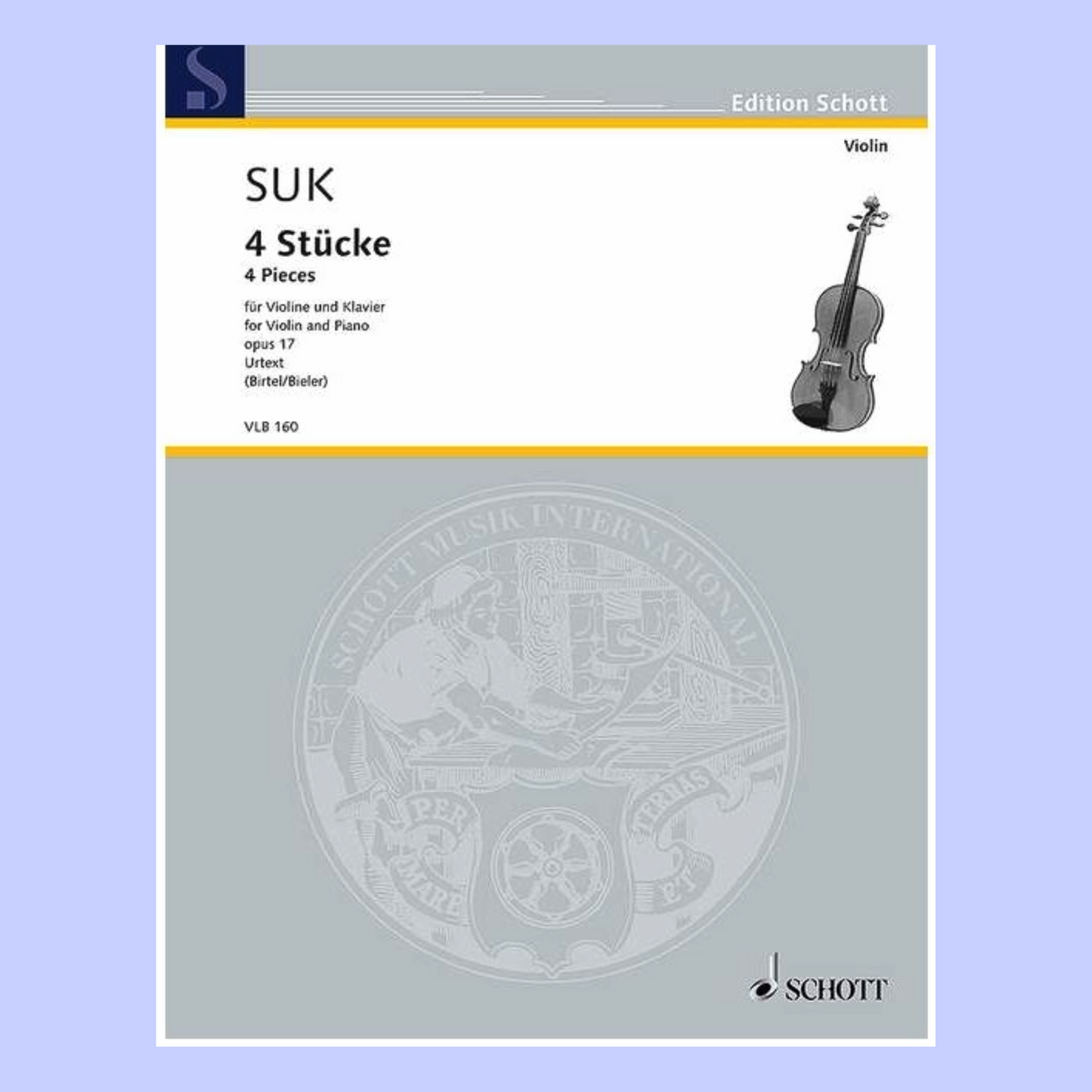 Josef Suk - 4 Pieces Op 17 Violin with Piano Accompaniment Book (Urtext Edition)