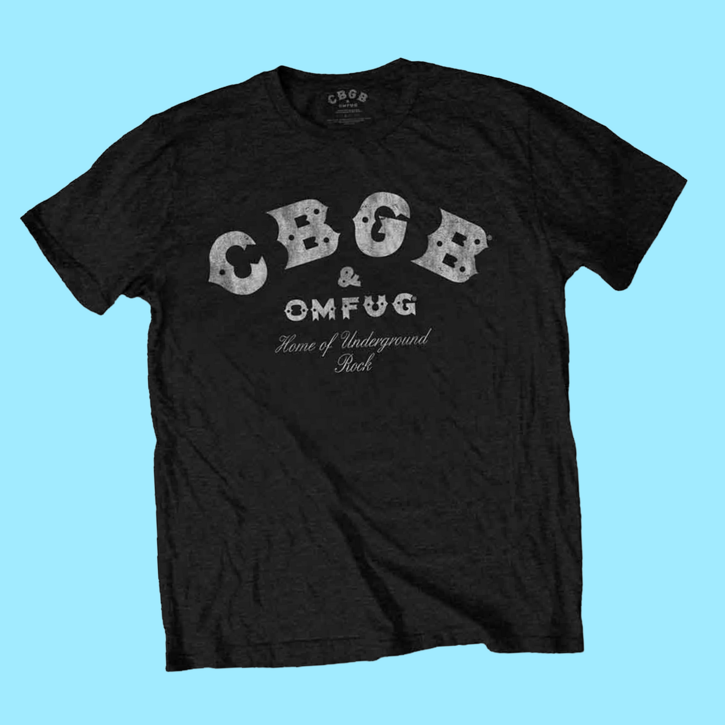CBGB Classic Logo Black T-Shirt with Front Print - (Sml - XXL) 100% Cotton