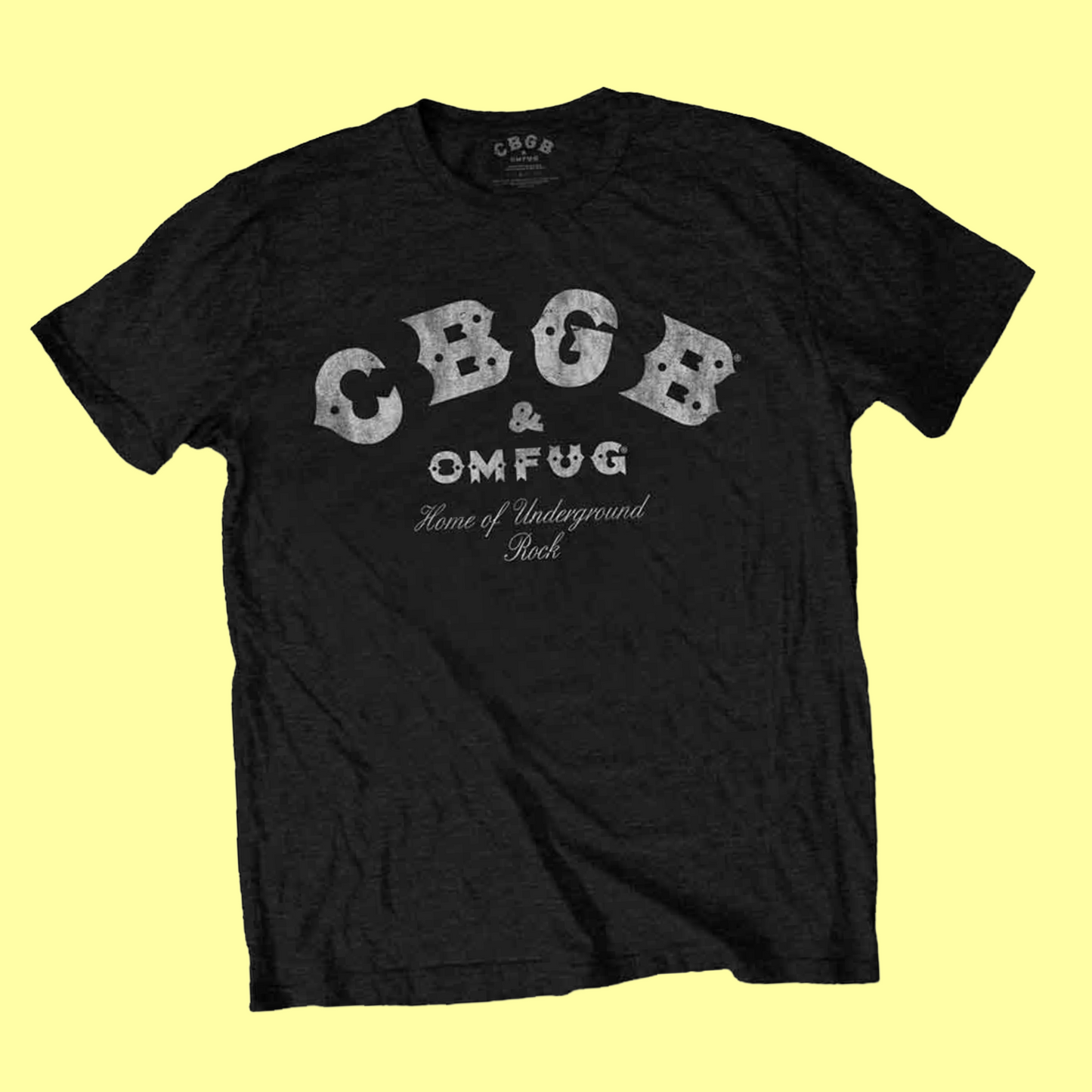 CBGB Classic Logo Black T-Shirt with Front Print - (Sml - XXL) 100% Cotton