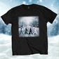 The Beatles - Christmas Abbey Road Black T-Shirt with Front Print - (Sml - XXL) 100% Cotton