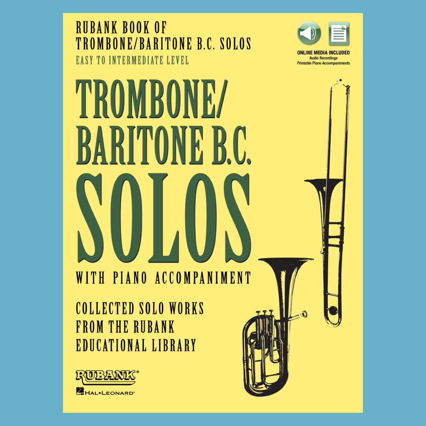 Rubank Book of Trombone/Baritone B.C. Solos - Easy to Intermediate