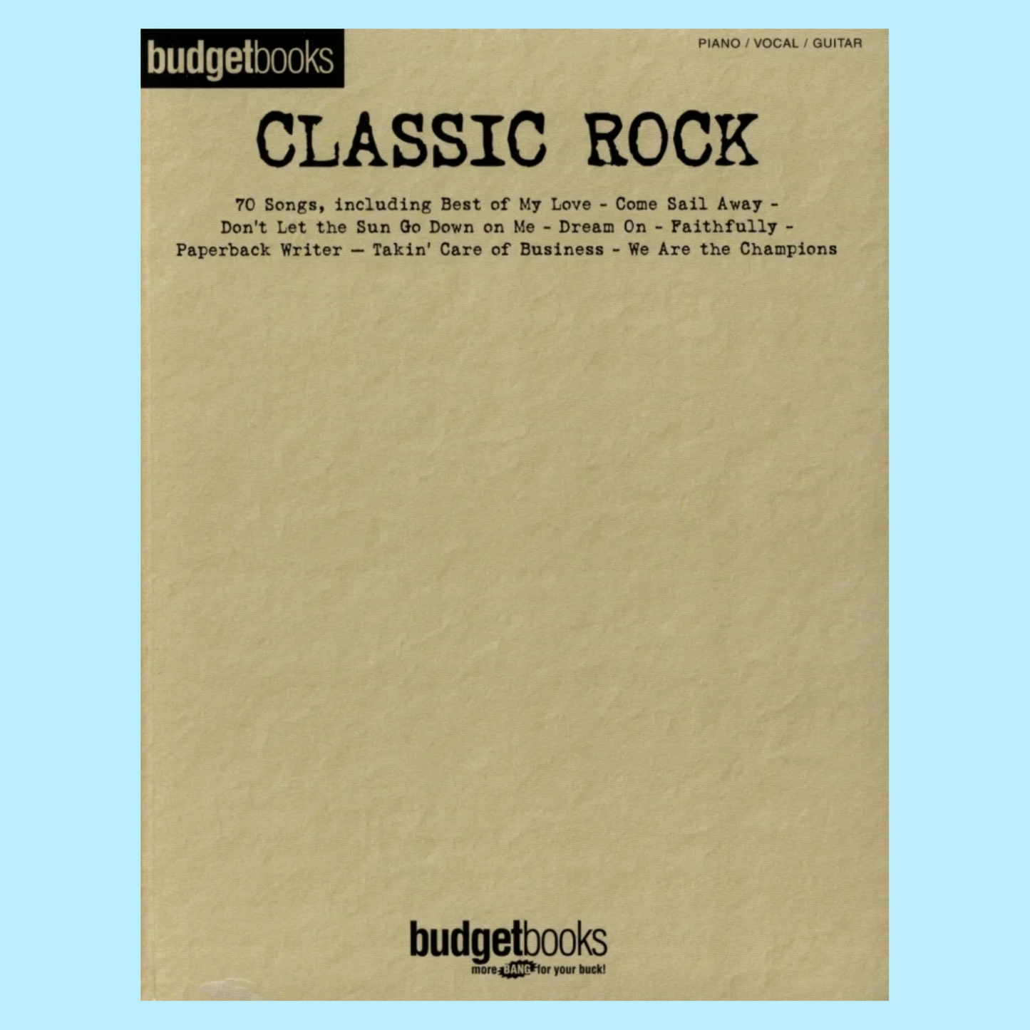 Budget Books Classic Rock PVG Songbook - 70 Top Rock Tunes