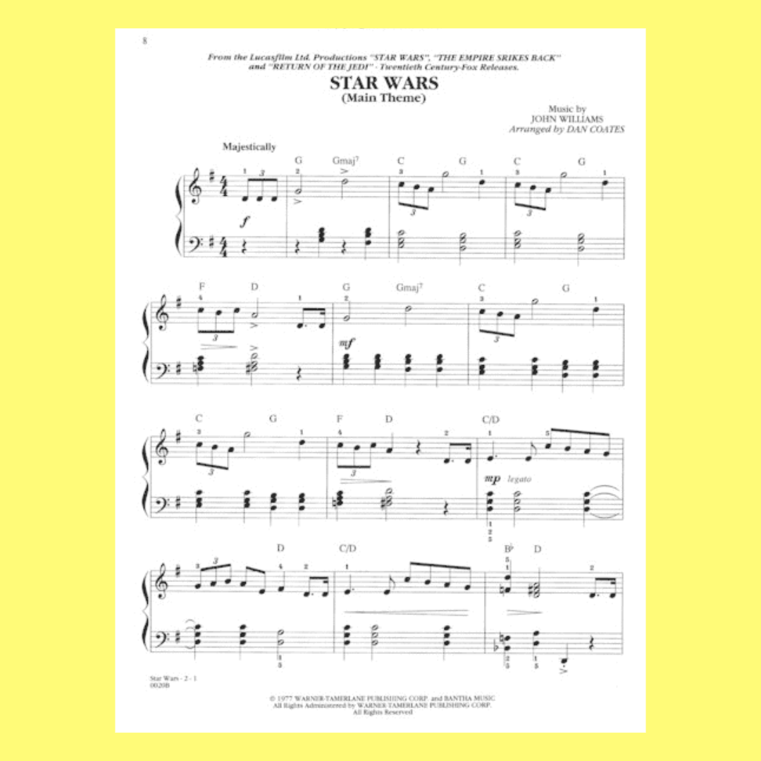 Music From The Star Wars Trilogy Easy Piano