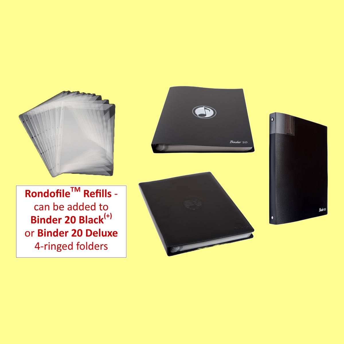 Rondofile A4 Refills for Binder - Pack of 20 (40 x A4 Sheets)