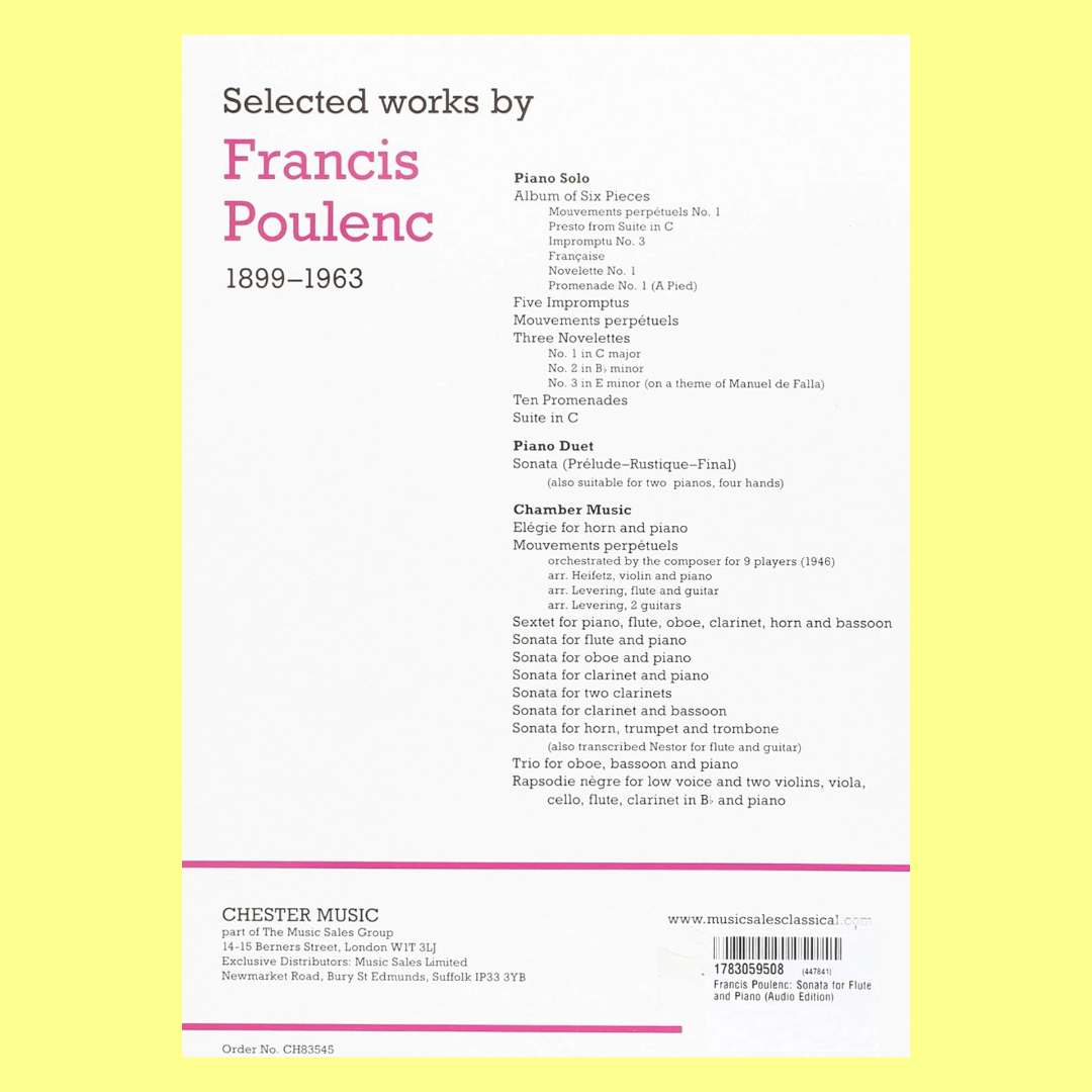 Francis Poulenc - Sonata For Flute with Piano Accompaniment Book/Ola