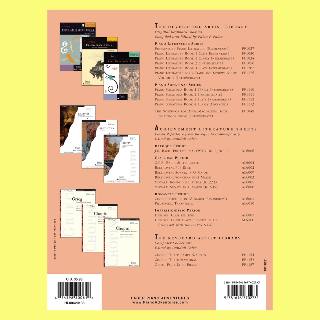 Faber Preparatory Piano Literature - Original Classics Elementary Book