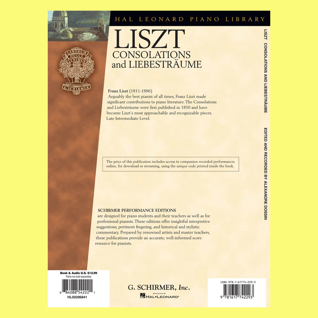 Liszt - Consolations And Liebestraume Piano Bk/Ola Spe