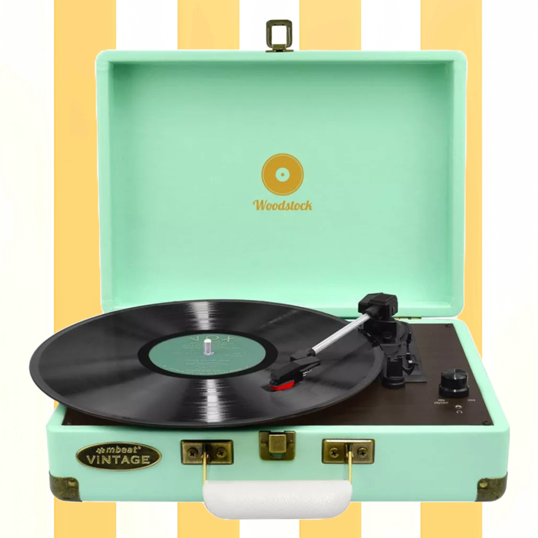 MBeat Woodstock Tiffany Blue Retro Turntable