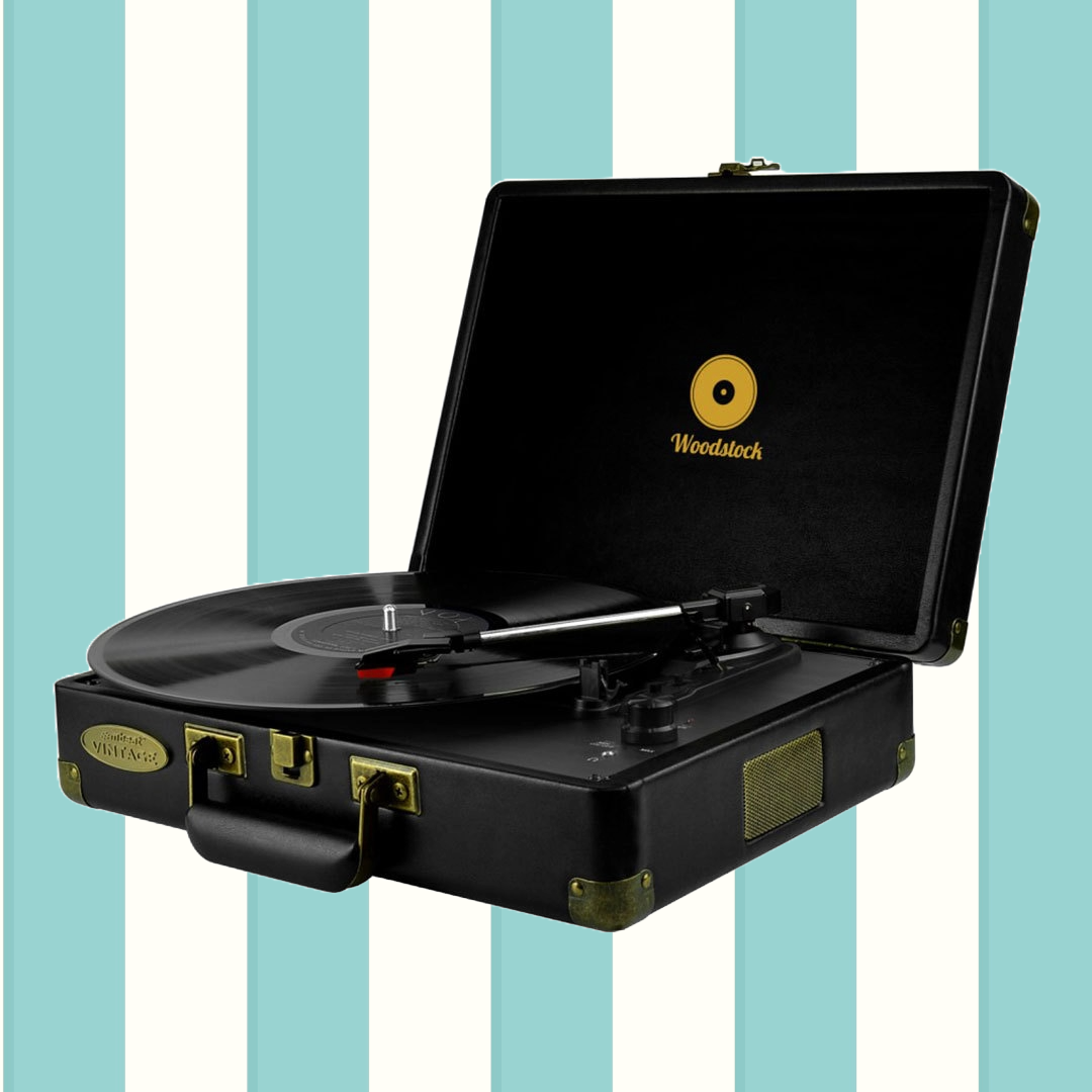 MBeat Woodstock Black Retro Turntable