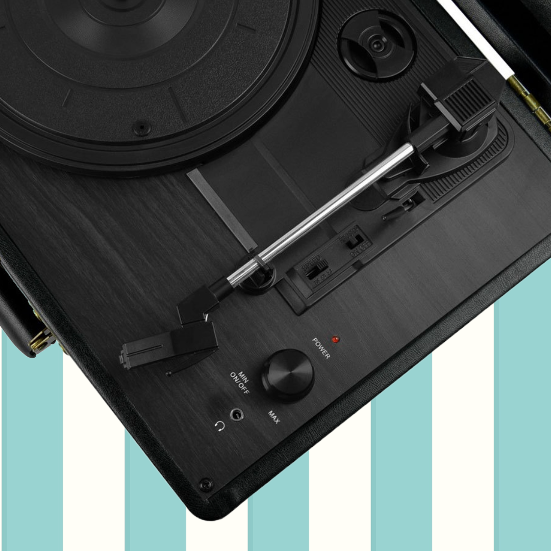 MBeat Woodstock Black Retro Turntable