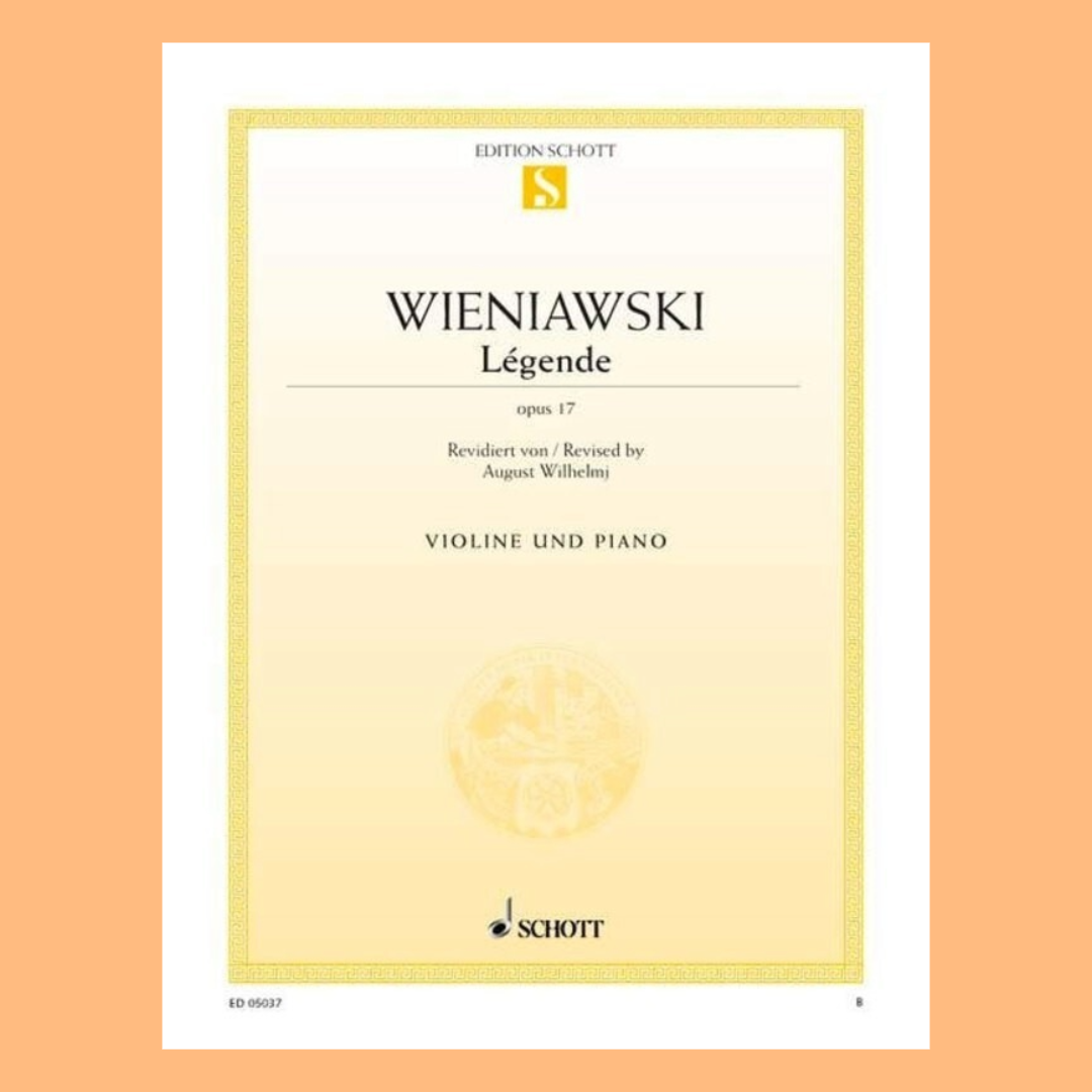Henri Wieniawski - Legende Op 17 Violin with Piano Accompaniment Book