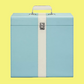Vintage Style 25 LP Storage Case - Baby Blue and White