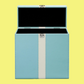 Vintage Style 25 LP Storage Case - Baby Blue and White