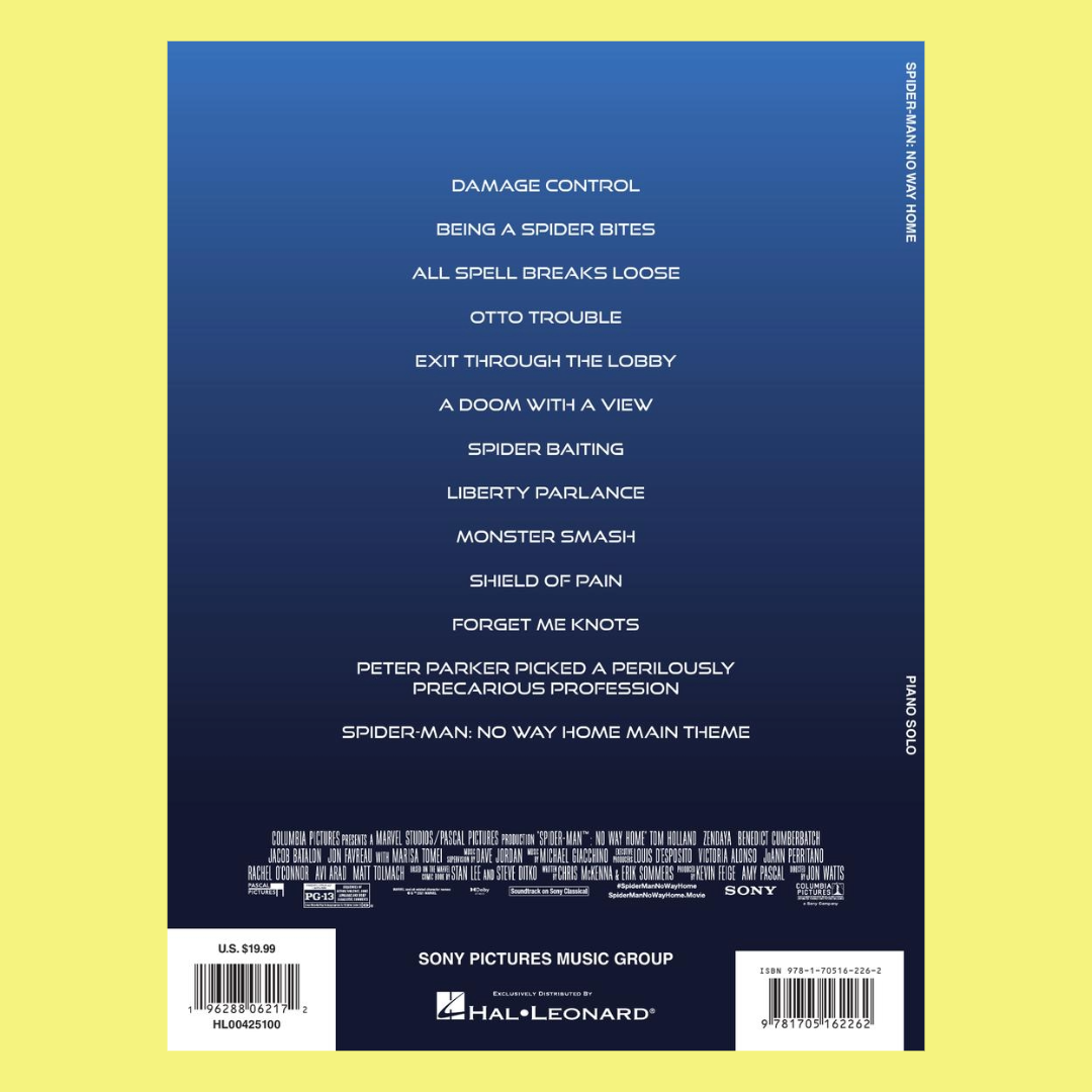 Spider Man - No Way Home Movie Soundtrack Piano Solo Book
