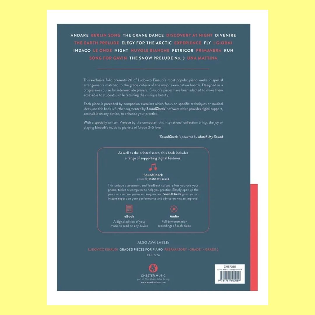 Ludovico Einaudi - Graded Pieces for Piano Grade 3-5 Book