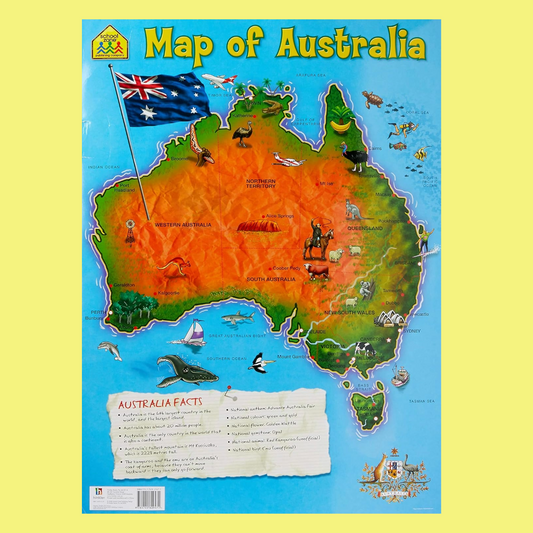 Wall Charts Map of Australia : School Zone Wall Chart - Book: Educational
