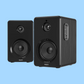Crosley Voyager Bluetooth Portable Turntable + Bundled Majority D40 Bluetooth Speakers (Black)