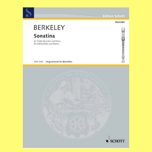 Berkeley - Sonatina Flute Or Treble Recorder with Piano Accompaniment Book