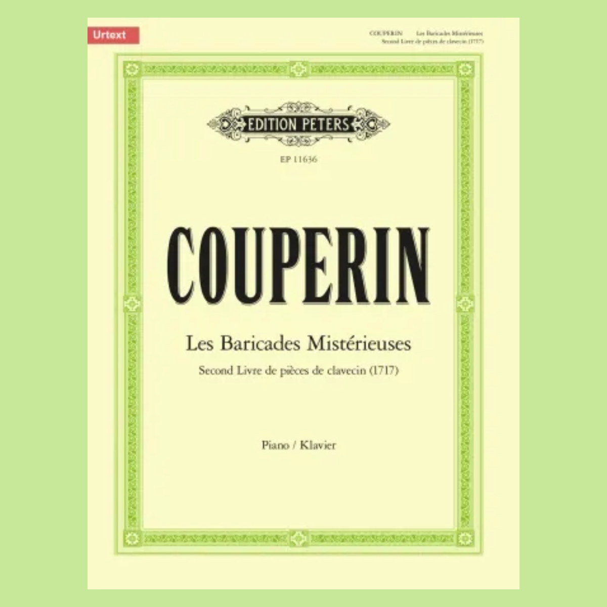 Couperin - Les Baricades Misterieuses Piano Book (Urtext Edition)
