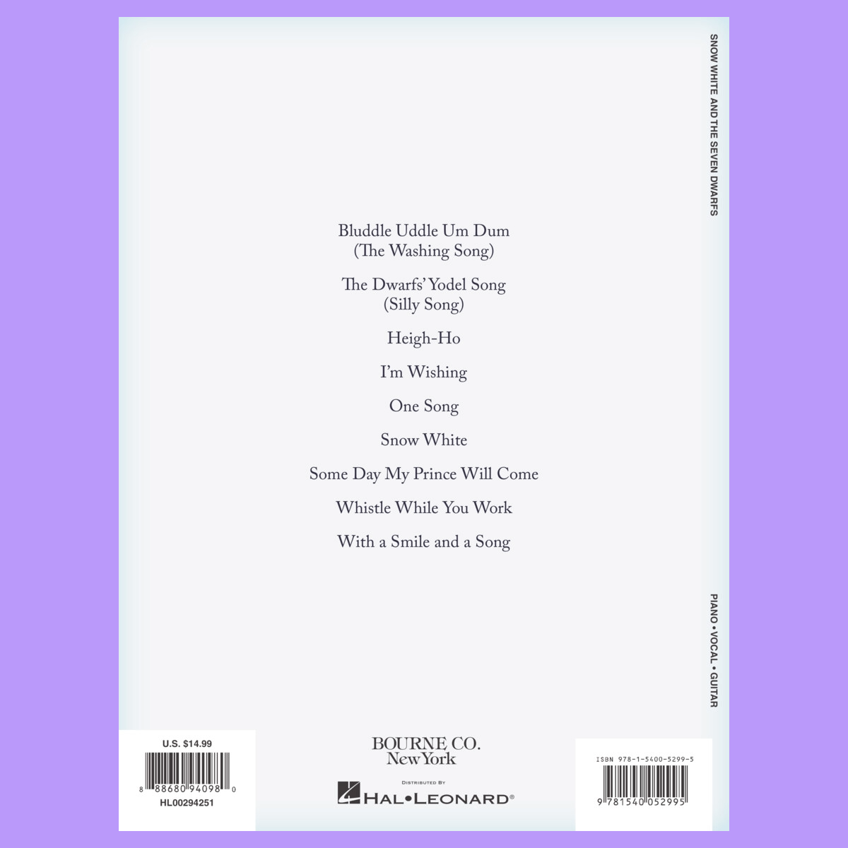 Snow White and The Seven Dwarfs Piano/Vocal/Guitar Songbook
