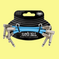 Ernie Ball Flex Patch Single Cable (3 inch in Blue) - 3 Pack