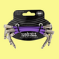 Ernie Ball Flex Patch Single Cable (3 inch in Purple) - 3 Pack