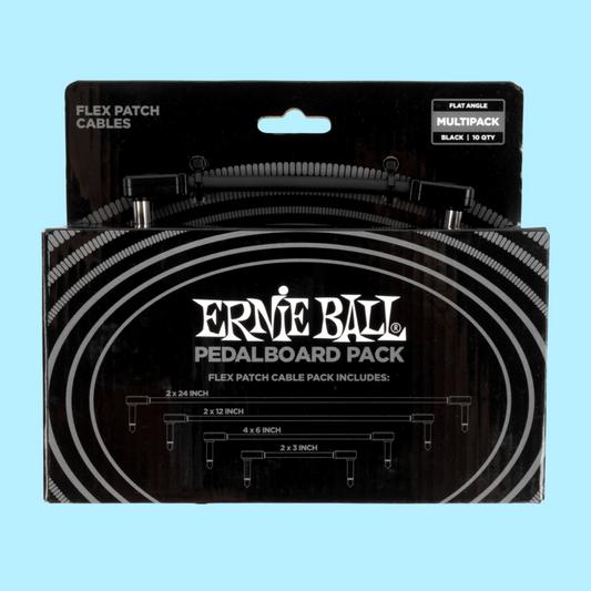 Ernie Ball Flex Patch Cables Pedalboard Multi-Pack in Black
