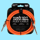 Ernie Ball Flex Instrument Cable Straight/Straight 10ft - Orange