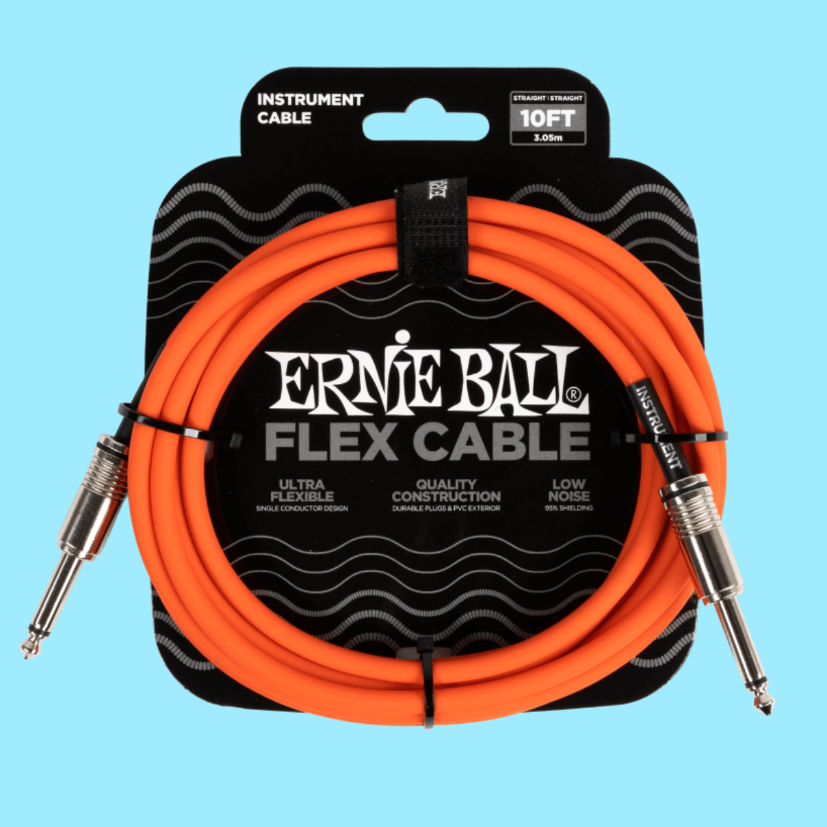 Ernie Ball Flex Instrument Cable Straight/Straight 10ft - Orange