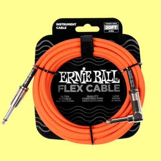 Ernie Ball Flex Instrument Cable Straight/Straight (20ft in Orange)