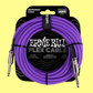 Ernie Ball Flex Instrument Cable Straight/Straight (20ft in Purple)