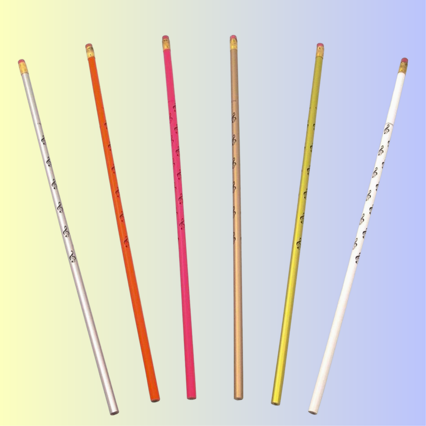 Pencil Stick - Long 35cm G Clef Music Pencil (Assorted Colours)
