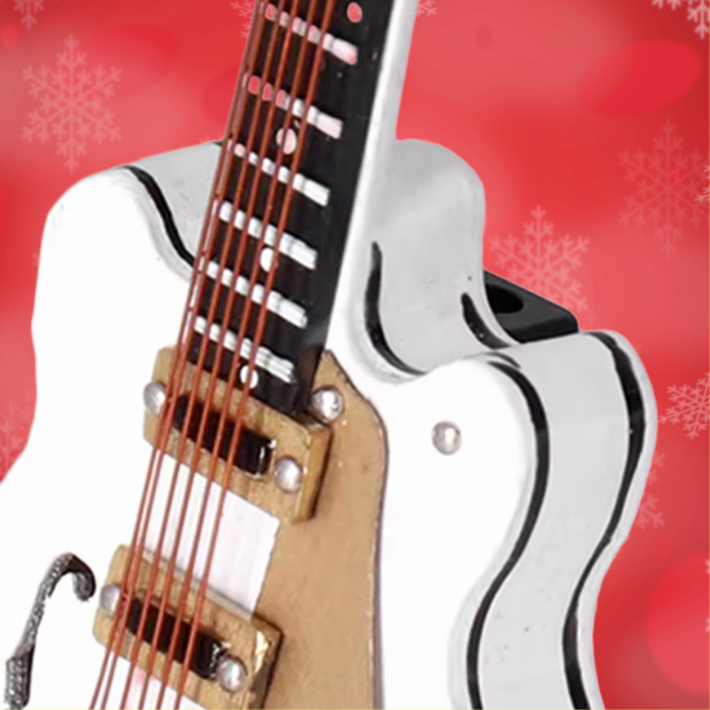 White Falcon Electric Guitar Ornament with Bonus Case and Stand