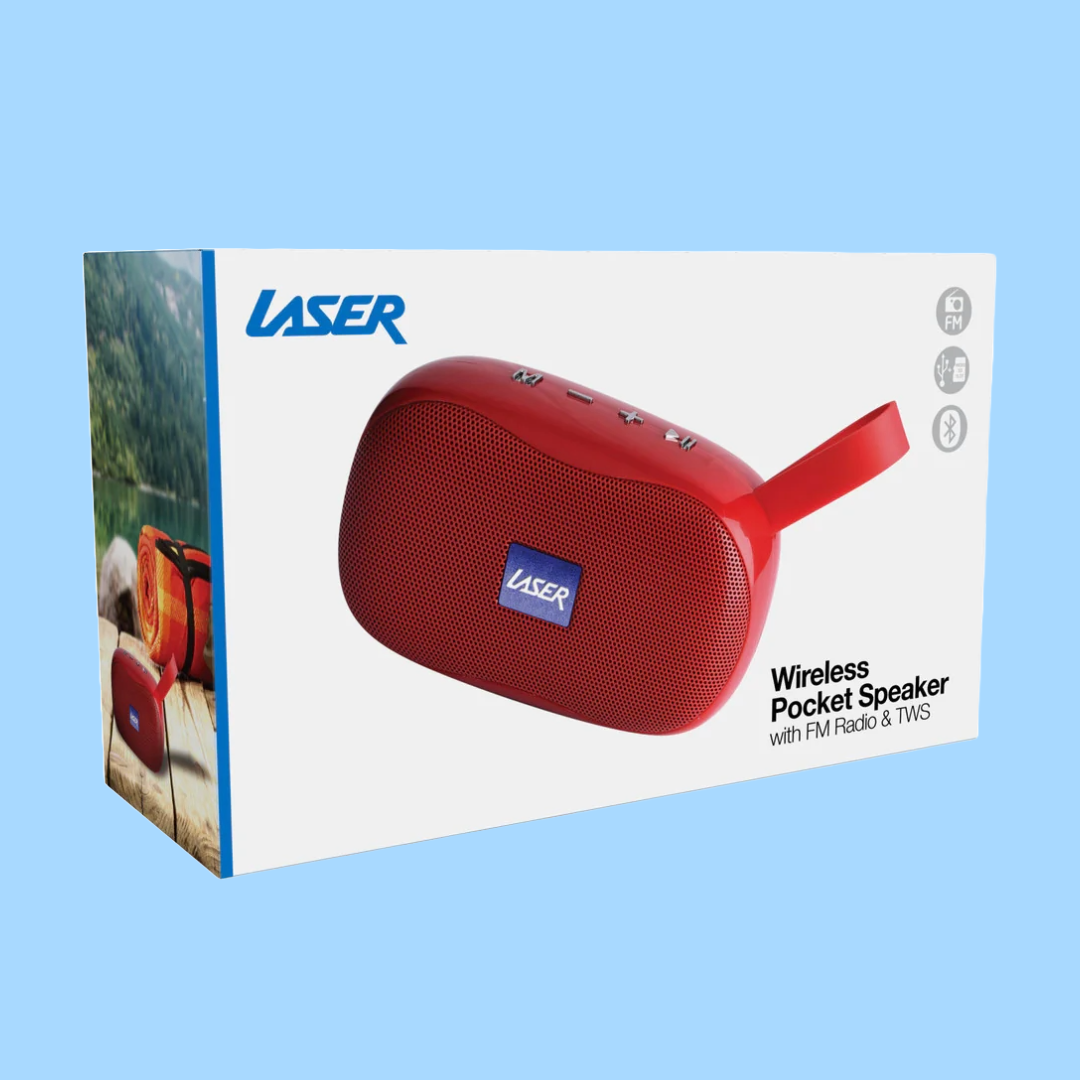 Laser Bluetooth Pocket Speaker - Red