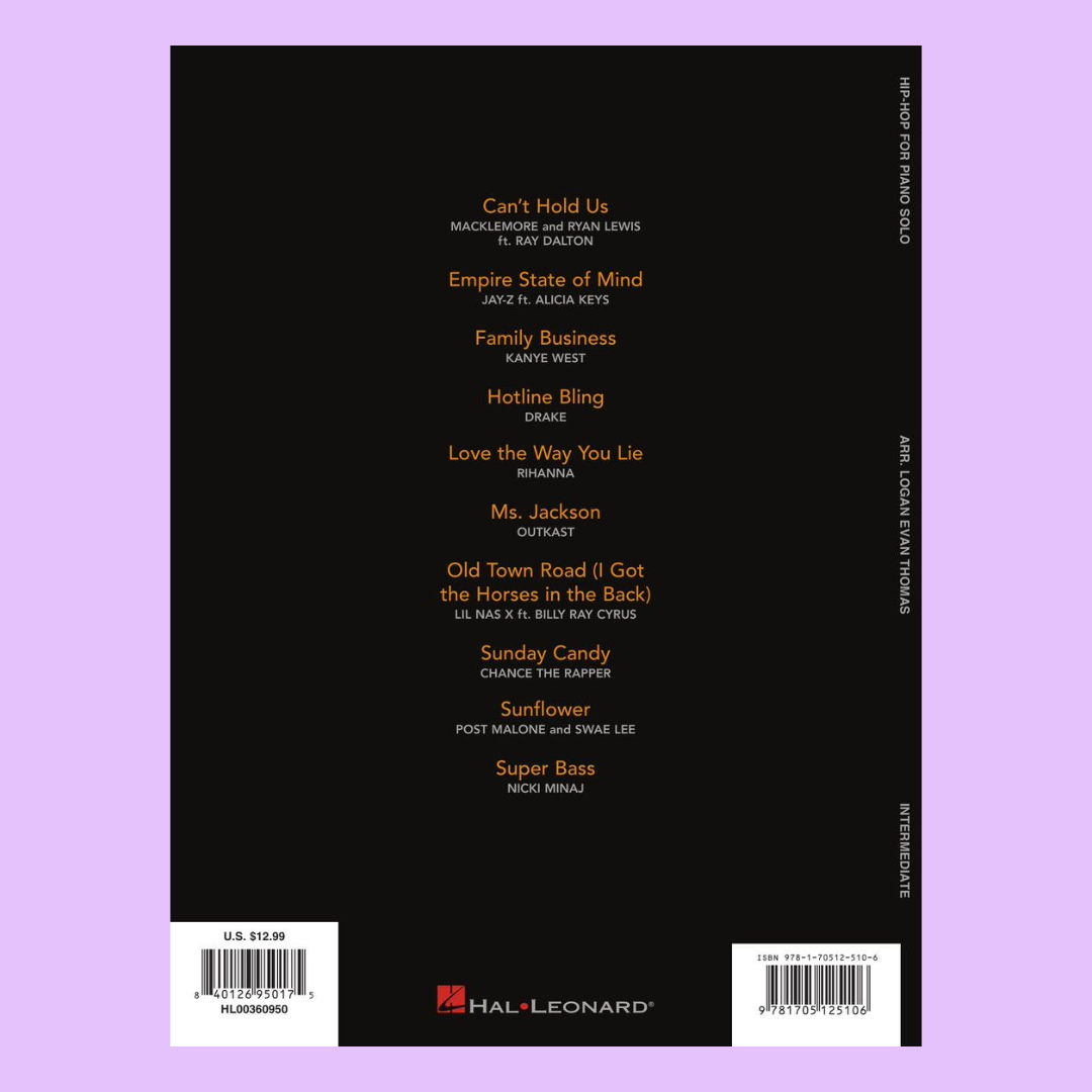 Hip Hop For Piano Solo Songbook