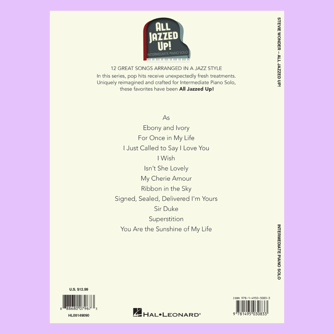 Stevie Wonder - All Jazzed Up Piano Solo Songbook