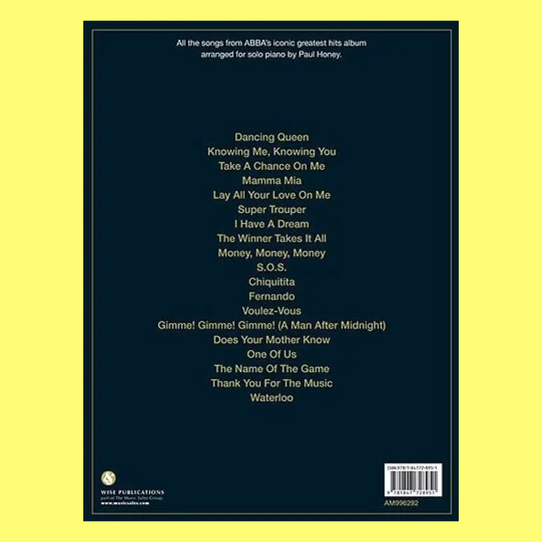 Abba Gold - Greatest Hits Piano Solo Edition Book