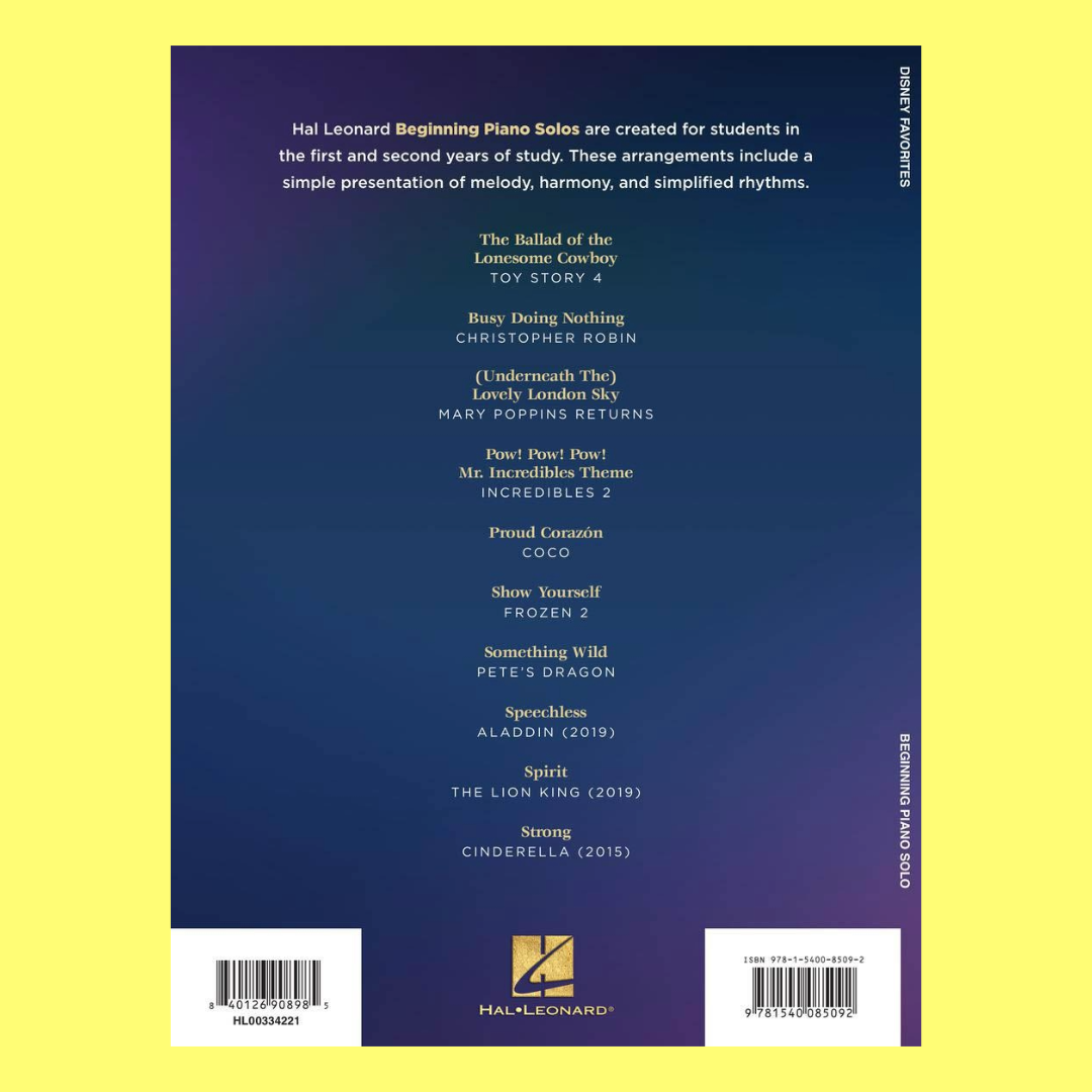 Disney Favorites - Beginning Piano Solo Songbook