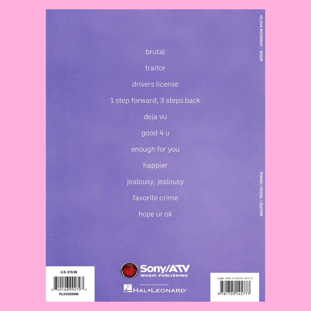 Olivia Rodrigo - Sour PVG Songbook