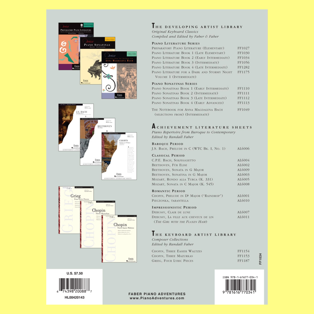 Faber Piano Literature - Developing Artist Piano Classics Book 2 (Revised Edition)