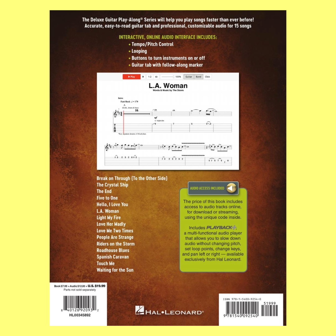 The Doors - Deluxe Guitar Play Along Volume 25 Book/Ola