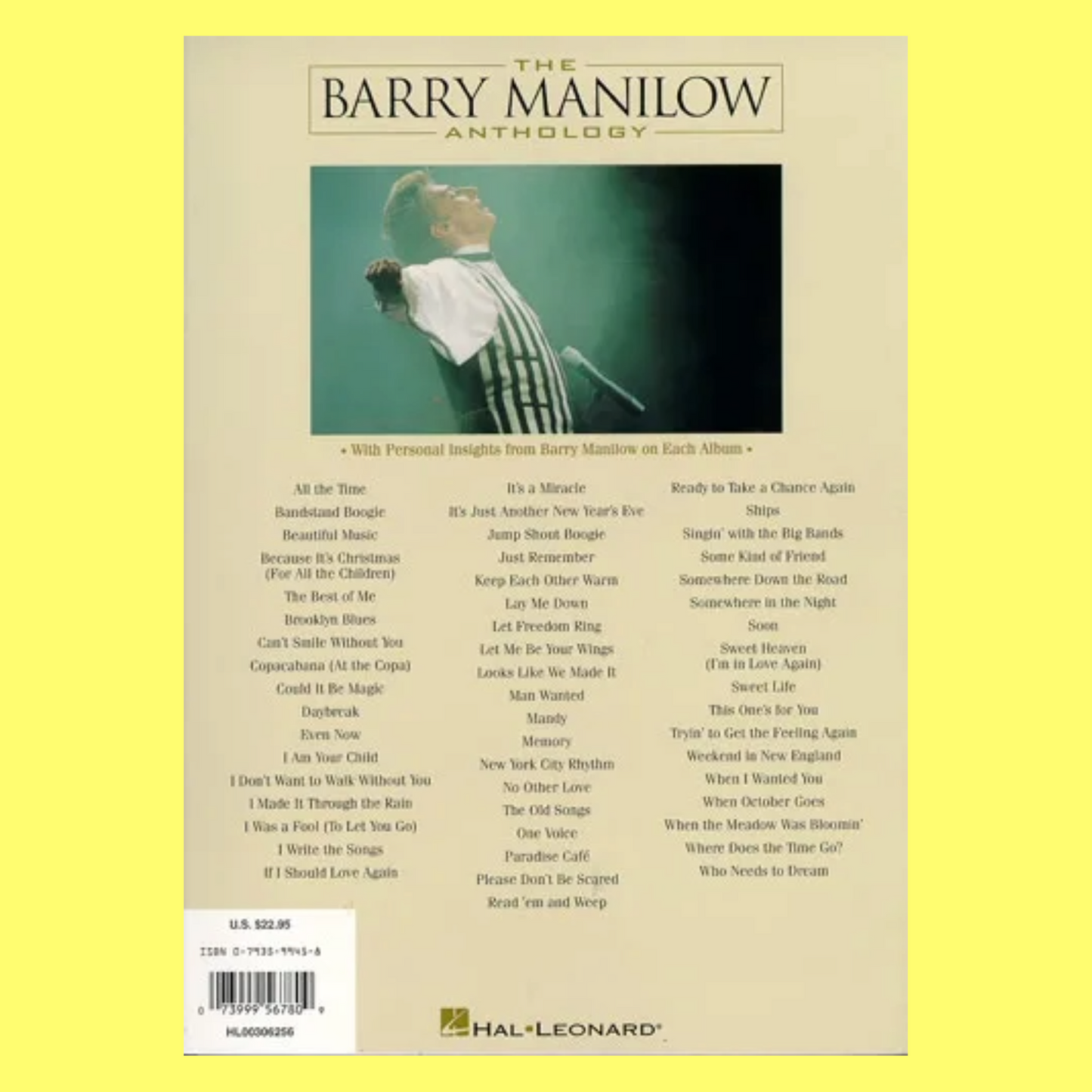 Barry Manilow Anthology Book Piano/Vocal/Guitar Songbook (53 Songs)