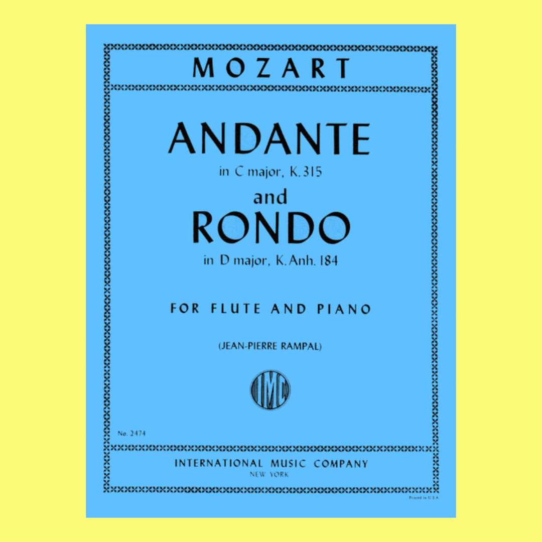 Mozart - Andante In C Major, K. 315 & Rondo In D Major Flute Solo & Piano Accompaniment