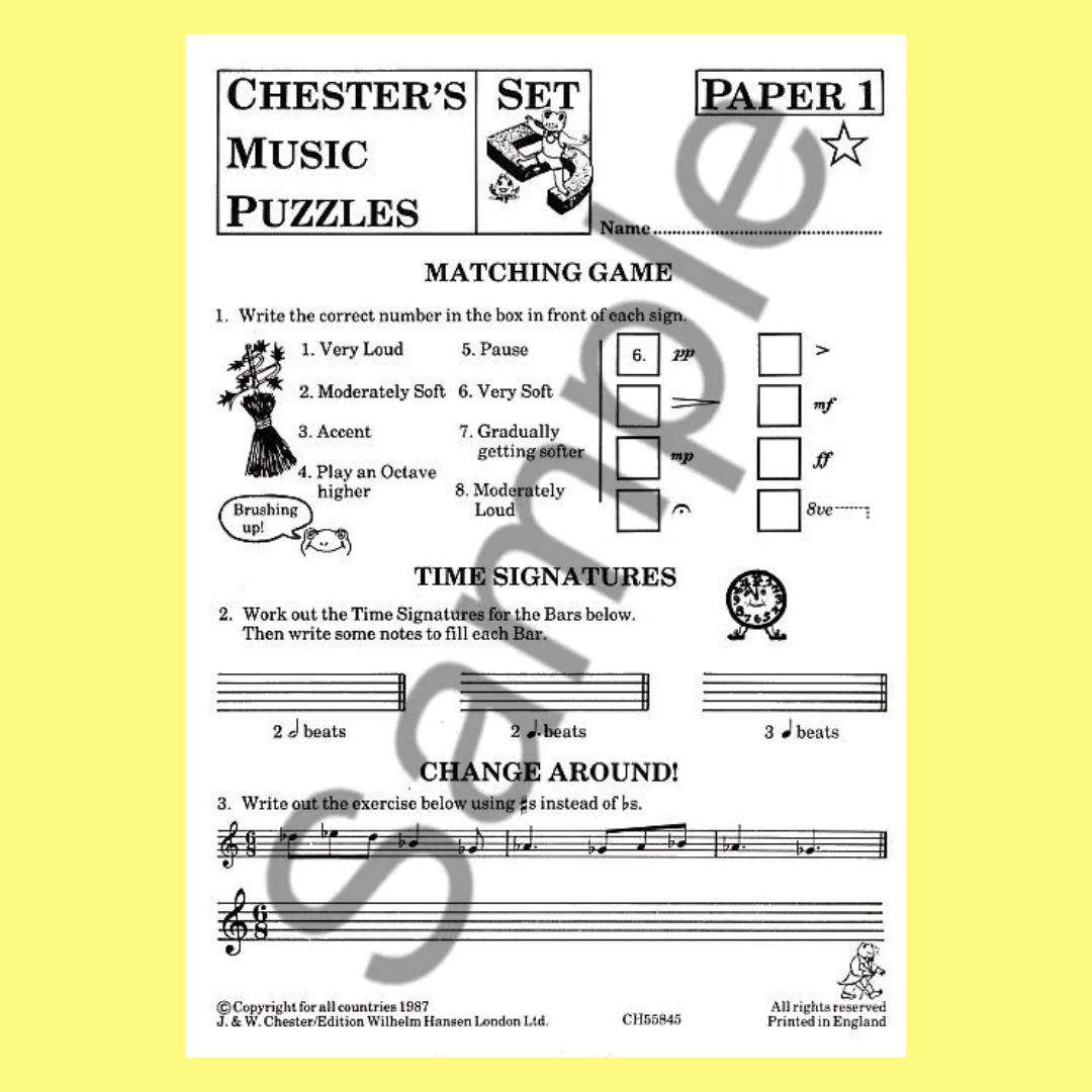 Chesters Music Puzzles - Set 5 Book