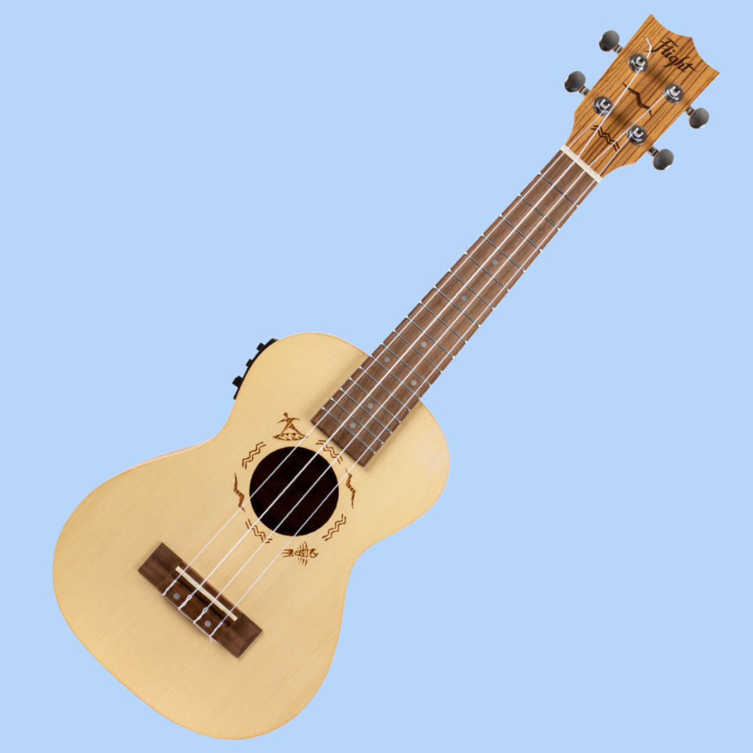 Flight DUC525CEQ Spruce Zebrawood Electro Acoustic Concert Ukulele