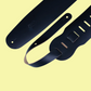 Levy Black Genuine Leather Bass Guitar Strap 3 1/2" Wide
