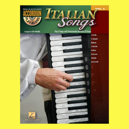 Italian Songs Accordion Play Along Volume 5 Book/Cd